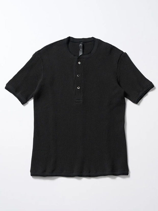 wjk waffle henley  / black