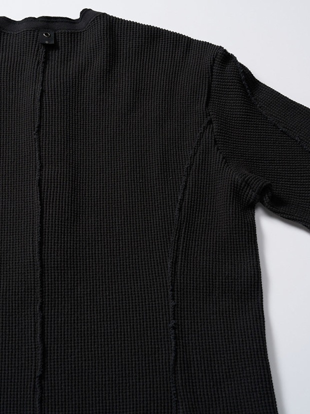 wjk waffle henley  / black