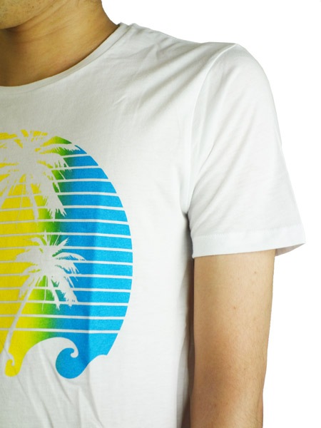 Rolland Berry + rF  S/S TEE PALM FADE White
