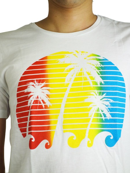 Rolland Berry + rF  S/S TEE PALM FADE White