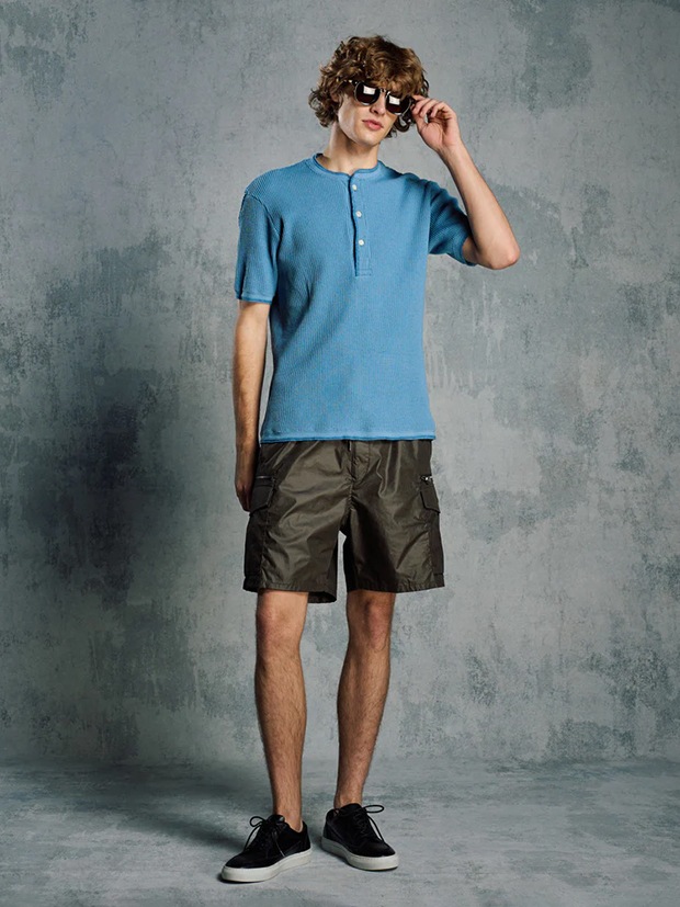 wjk waffle henley  / l.blue
