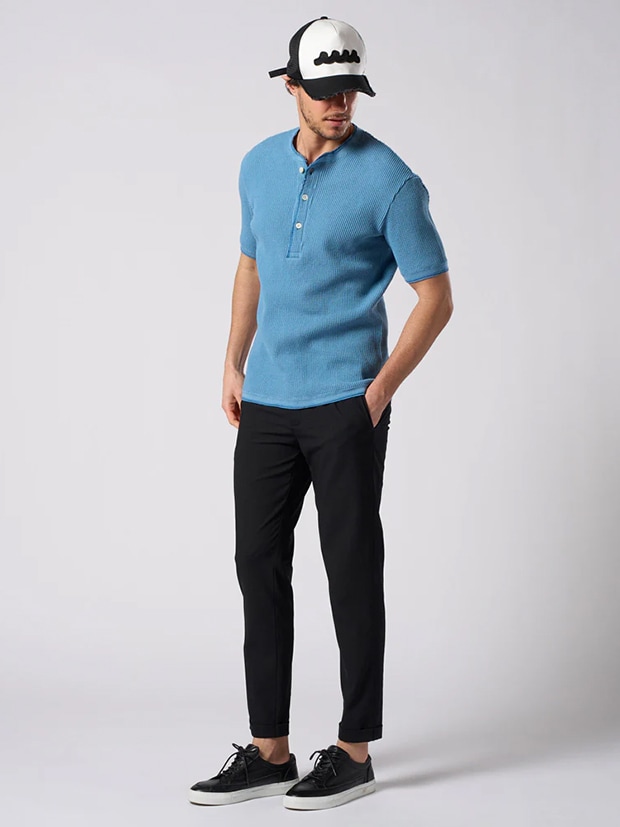 wjk waffle henley  / l.blue