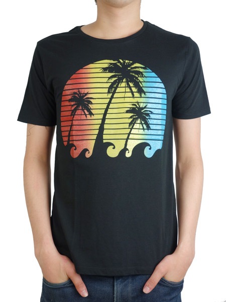 Rolland Berry + rF  S/S TEE PALM FADE Black