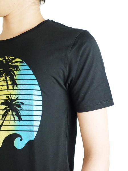 Rolland Berry + rF  S/S TEE PALM FADE Black