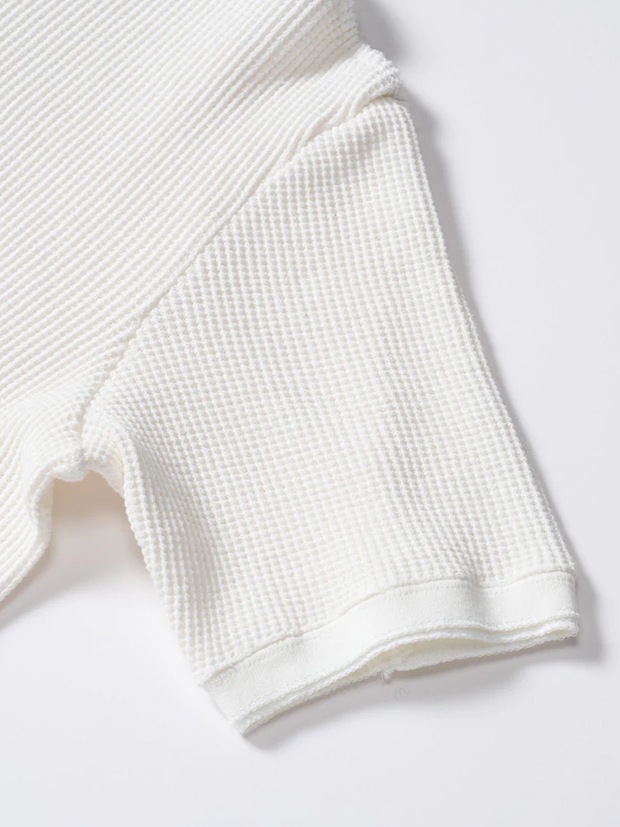wjk waffle henley  / white