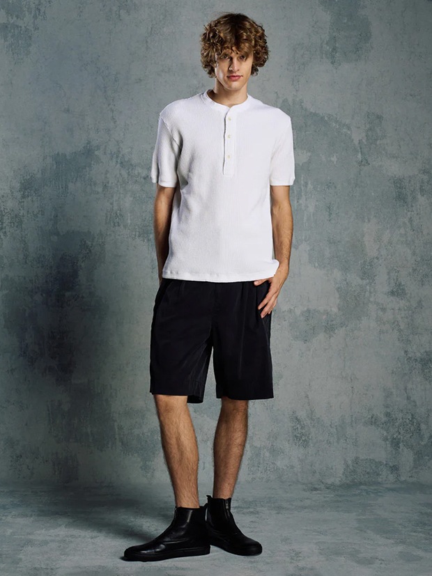 wjk waffle henley  / white