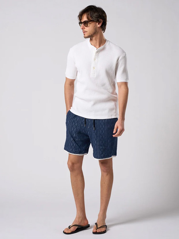 wjk waffle henley  / white