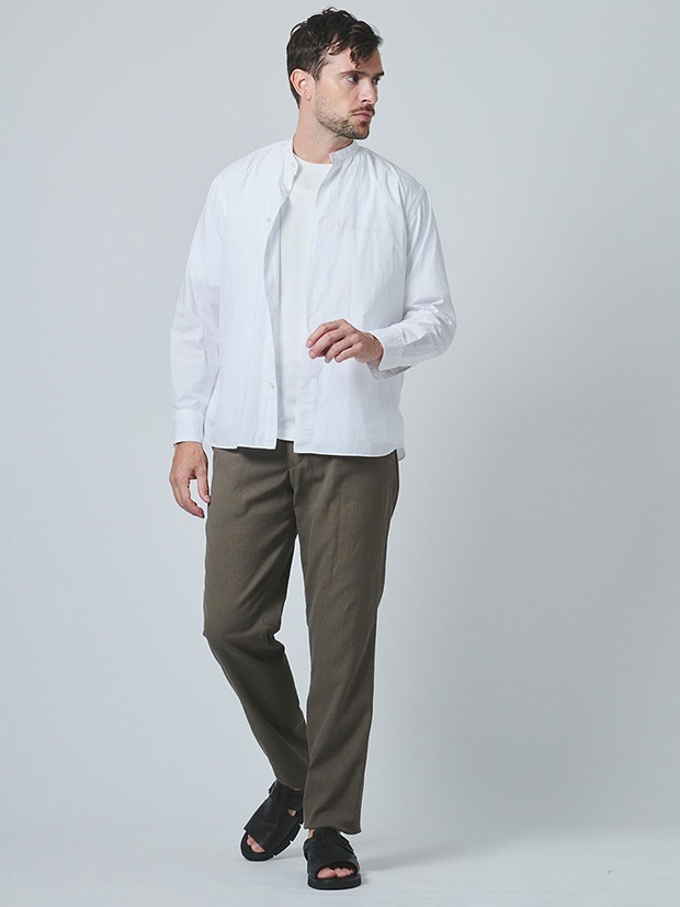 junhashimoto BAND COLLAR SHIRTS / WHITE