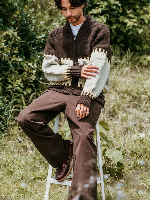 SeaGreen ECO SUEDE LOOSE PANTS / BROWN