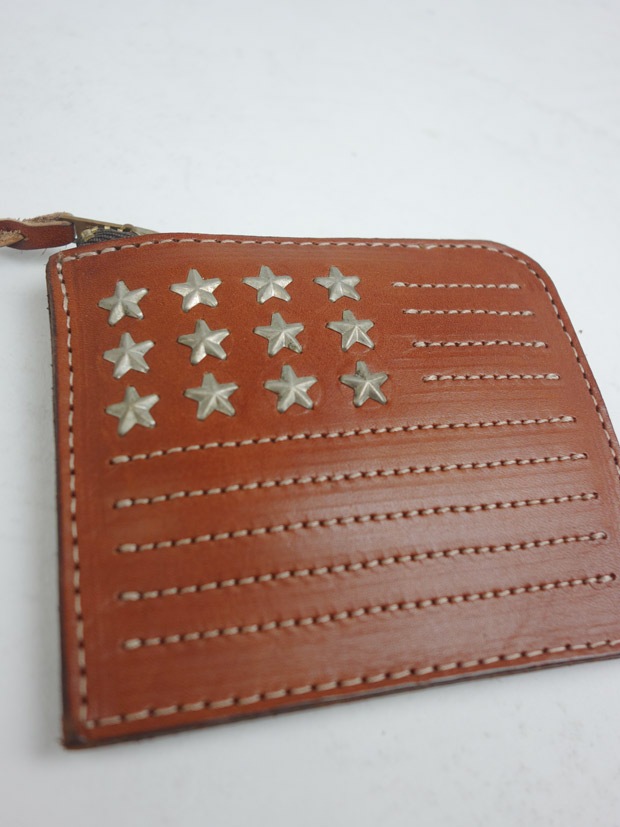 HTC SMALL CARD CASE US FLAG L.BROWN