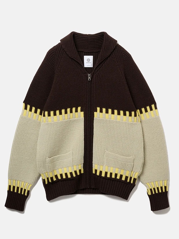 SeaGreen ROCKY MERINO KNIT COWICHAN / BROWN