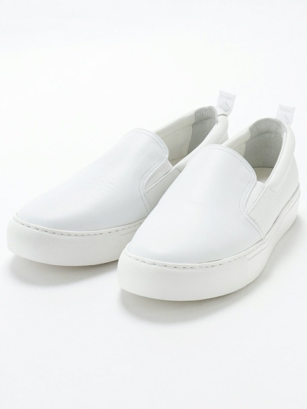 junhashimoto xWH COMBI LEATHER SLIP-ON / WHITE