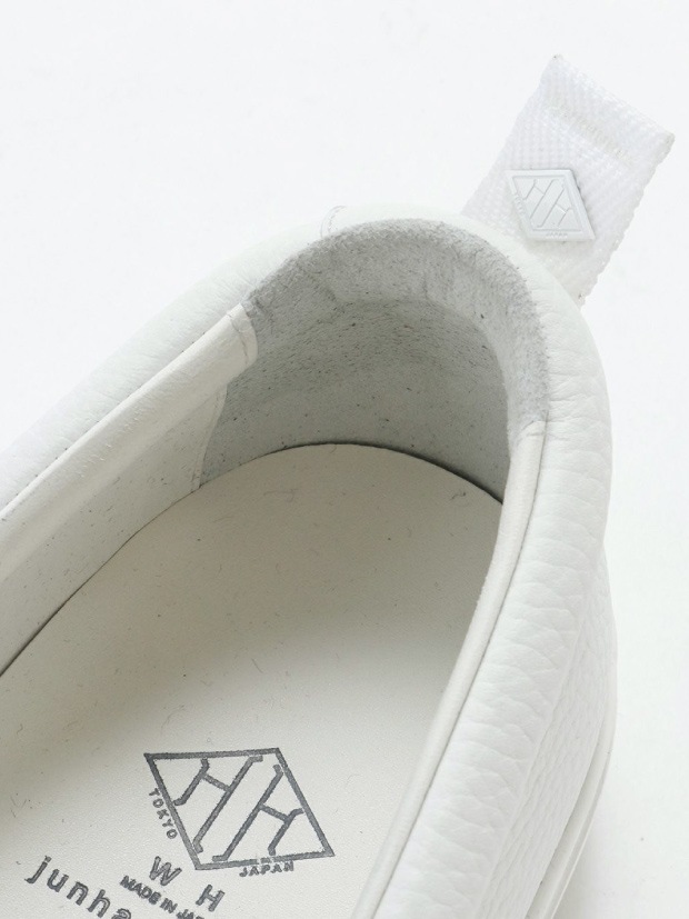 junhashimoto xWH COMBI LEATHER SLIP-ON / WHITE