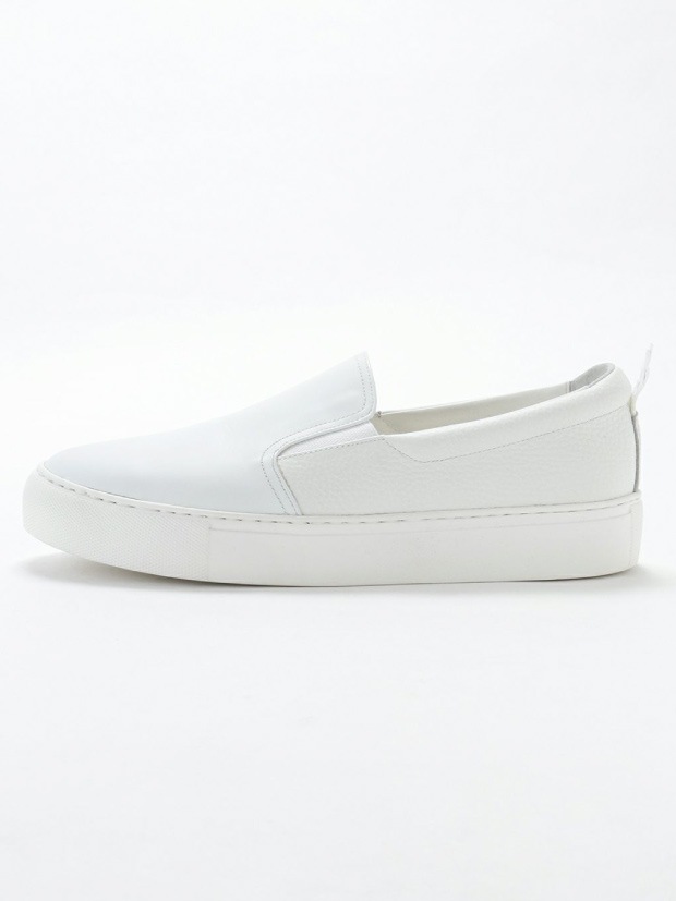 junhashimoto xWH COMBI LEATHER SLIP-ON / WHITE