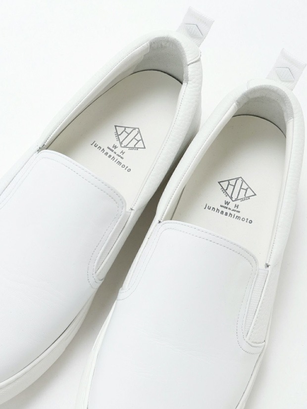 junhashimoto xWH COMBI LEATHER SLIP-ON / WHITE
