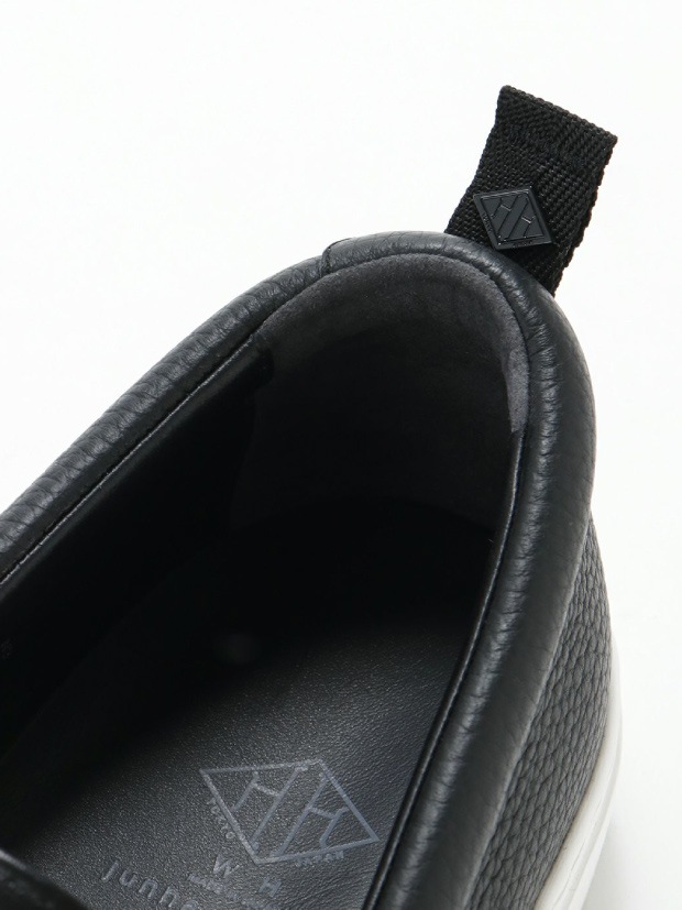 junhashimoto xWH COMBI LEATHER SLIP-ON / BLACK