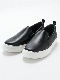 junhashimoto xWH COMBI LEATHER SLIP-ON / BLACK