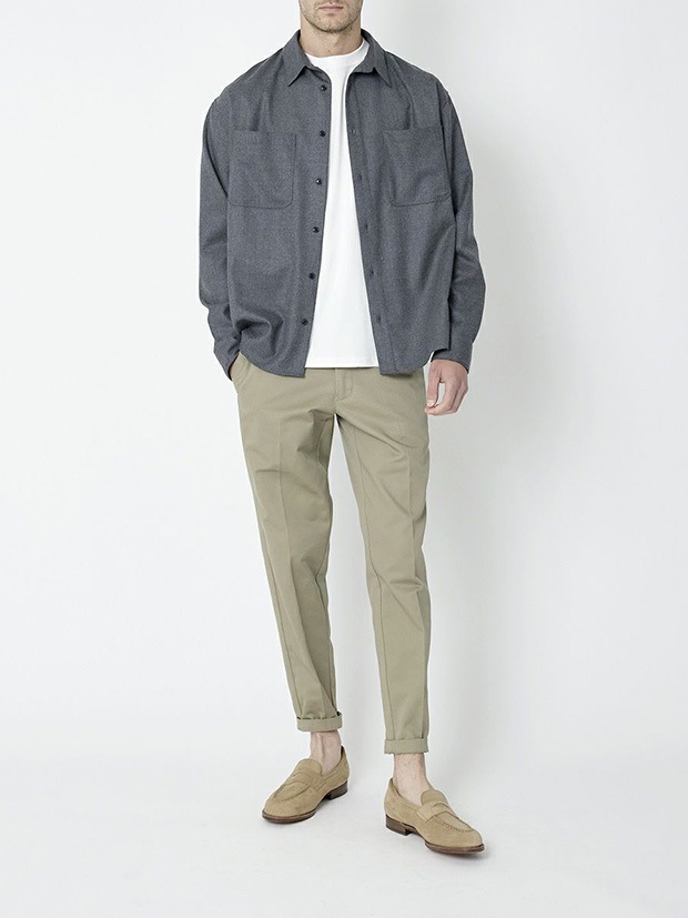 junhashimoto WOOL MELTON SHIRTS / H.GRAY