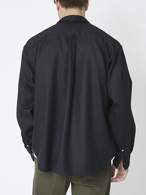junhashimoto WOOL MELTON SHIRTS / BLACK