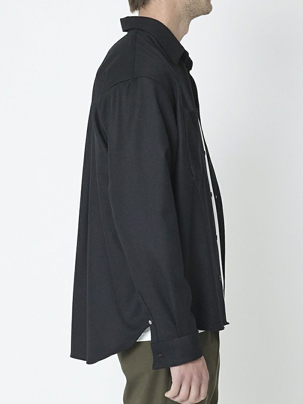 junhashimoto WOOL MELTON SHIRTS / BLACK