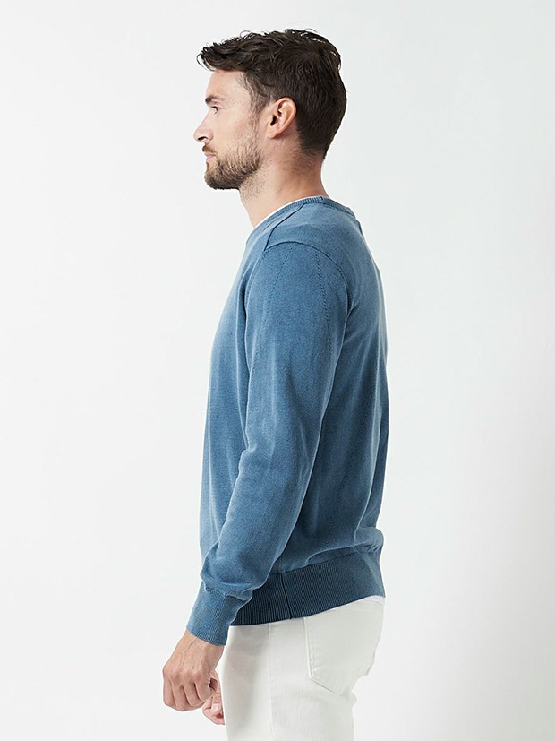 junhashimoto 16GG CREW NECK KNIT / BLUE