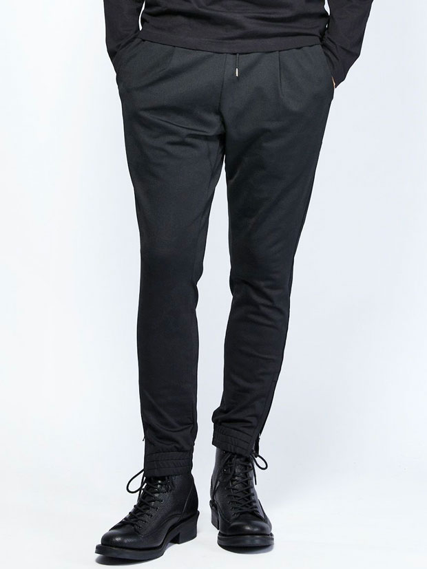 junhashimoto GATHER TUCK PANTS -Emboss Camo- BLACK