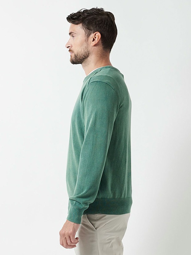 junhashimoto 16GG CREW NECK KNIT / GREEN