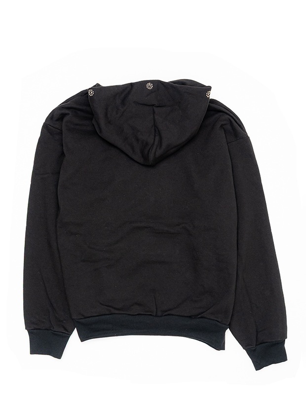 HTC SWEAT SHIRT #LAAP FLOWER STONE ON THE HOOD / BLACK