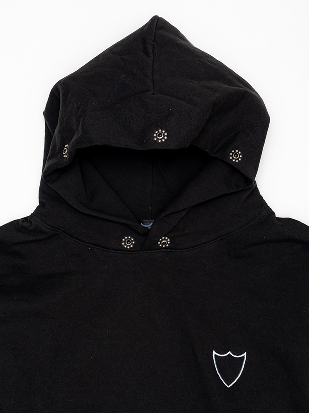 HTC SWEAT SHIRT #LAAP FLOWER STONE ON THE HOOD / BLACK