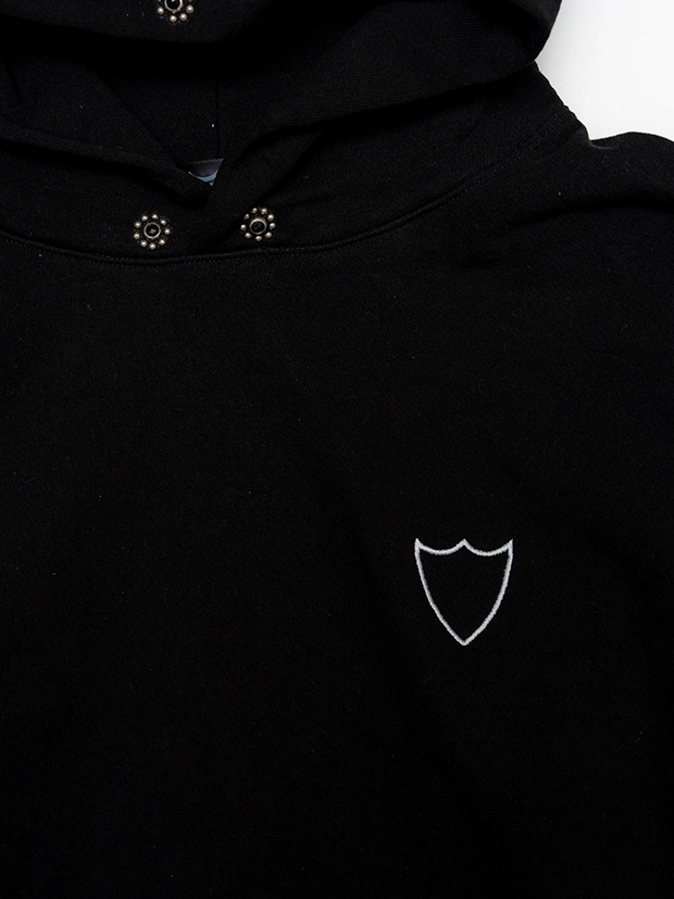 HTC SWEAT SHIRT #LAAP FLOWER STONE ON THE HOOD / BLACK