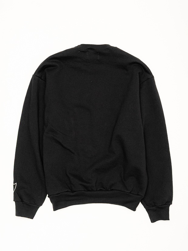 HTC SWEAT SHIRT #LAAP FLOWER STONE CREW / BLACK