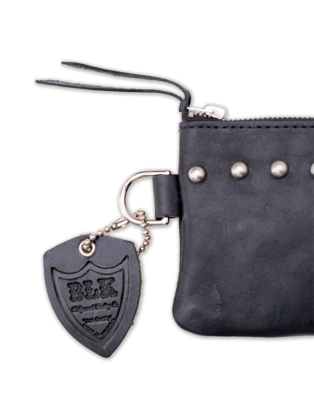 HTC BLK CORNER ZIPPER PURSE 9TQ BLK/SLV