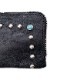 HTC BLK CORNER ZIPPER PURSE 9TQ BLK/SLV