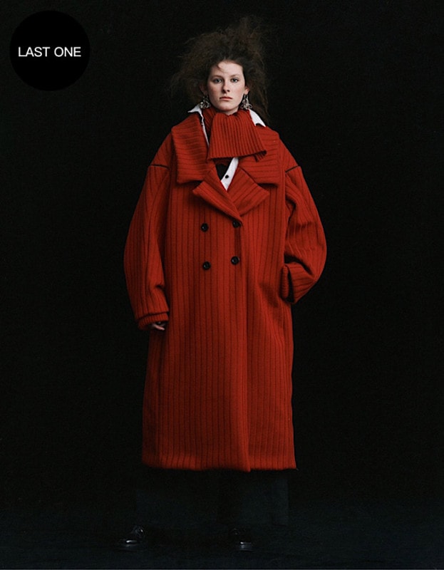 Knit Bonding Coat / red