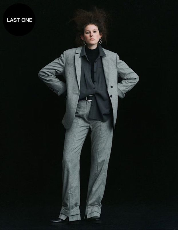 Center Zip Pants / light grey