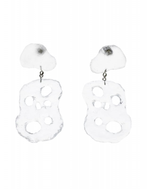 Cheese Pierced Earrings / clear