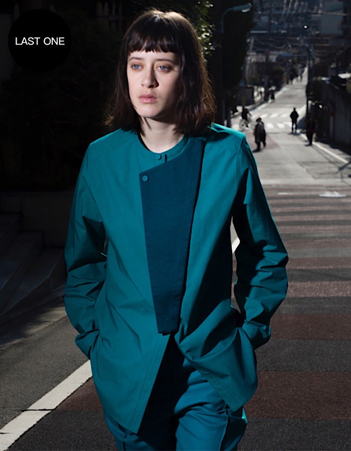 Knit Bonding Shirt / blue green | TOPS,SHIRT | RUMCHE OFFICIAL 