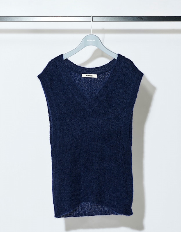 Mohair Knit Vest / navy