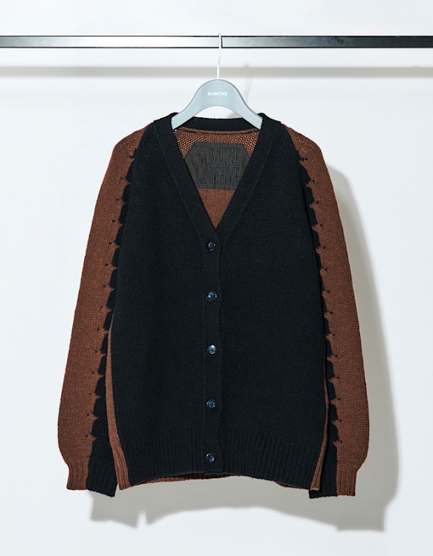 Bi-color Cardigan / black
