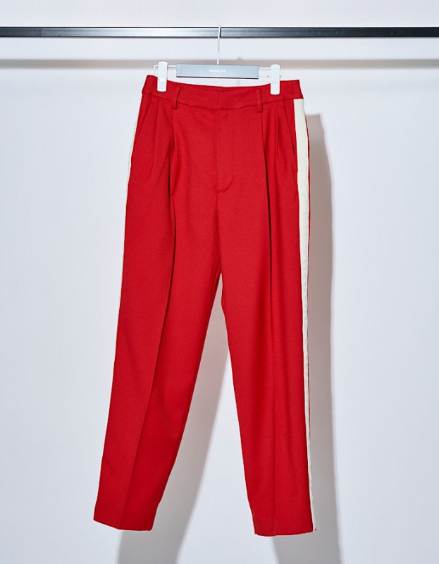 Line Tuck Pants / red