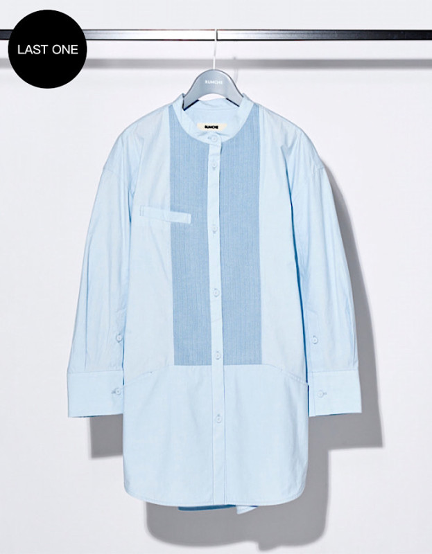 Knit Bonding Long Shirt / saxe