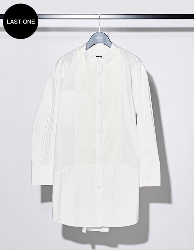 Knit Bonding Long Shirt / white