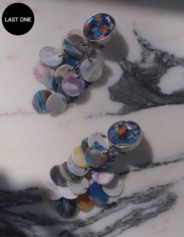 Ocean Plastic Bubble Earrings / blue