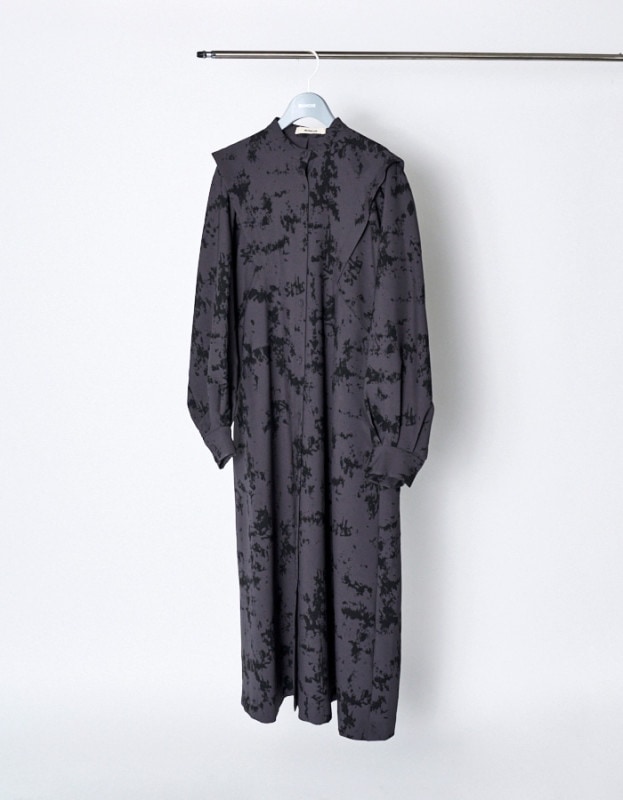 Abstract Paint Dress / charcoal gray