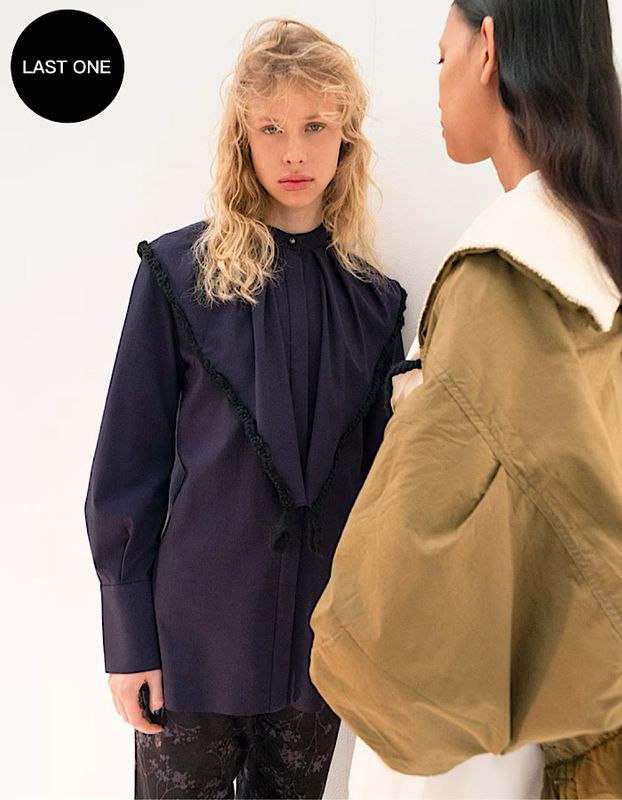 Bond Yarn Collar Blouse / navy