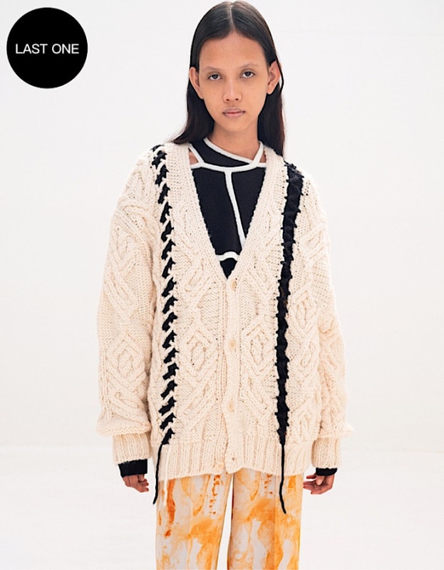 Deformation Cable Knit Cardigan / off white
