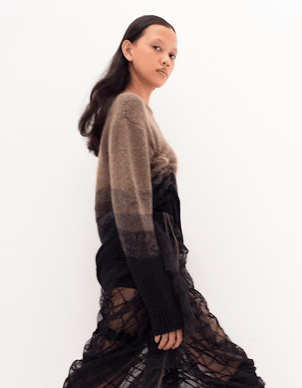 Gradation Shirring Knit / khaki