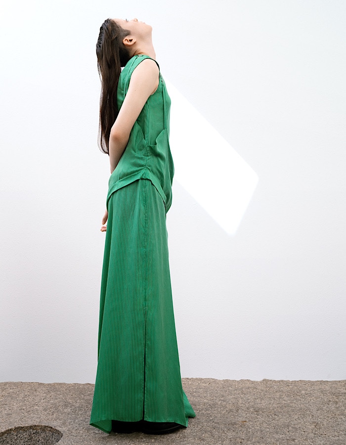 MONSE】白×黒タータンチェック アシンメトリー ヘム ドレープ ビスチェ