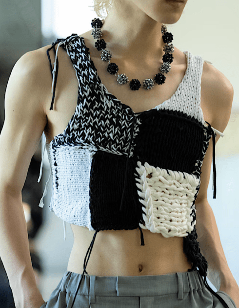 Remake T-shirt Knit Vest / black