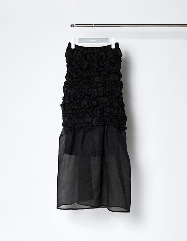 Organdy Shirring Skirt / black